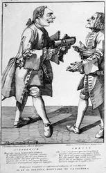 Osterreich and the Cavaliere Ghezzi, print made by Matthias Oesterreich, 1751